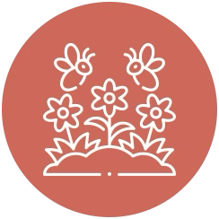 Icon Bienen und Blumen